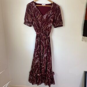 calvin klein metallic faux wrap dress Calvin Klein Petites Womens Long Sleeve Midi Cocktail And Party Dress, Black